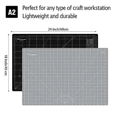 HEADLEY TOOLS 18" x 24" Thickened Self Healing Cutting Mat, A2 Rotary Cutting Sewing Mat for Crafts,...