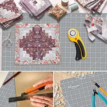 HEADLEY TOOLS 18" x 24" Thickened Self Healing Cutting Mat, A2 Rotary Cutting Sewing Mat for Crafts, Double Sided 5-Ply Table Cutting Board for Fabric Quilting Leather Arts Hobby Project, Grey/Black