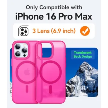 CANSHN iPhone 16 Pro Max Slim Case - Hot Pink