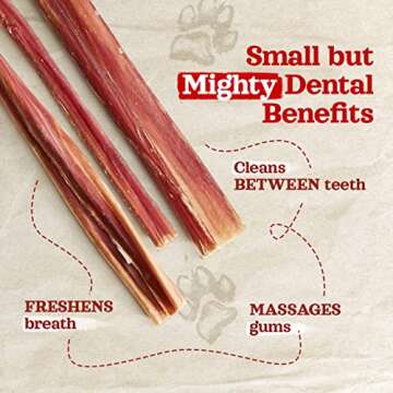 Natural Farm Bully Sticks (6 Inch, 50 Pack), Thin Pixie Pizzle Beef Treats, Grain-Free, High Protein, Best Rawhide Alternative for Small, Puppies or Senior Dogs