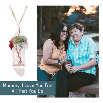 Jovivi Chakra Gemstone Necklace for Healing Energy and Balance