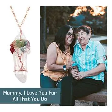 Jovivi Chakra Gemstone Necklace for Healing Energy and Balance