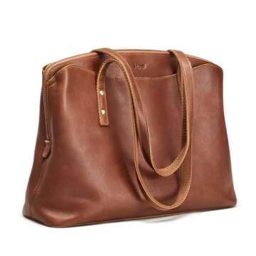 S-ZONE Leather Tote Bag for Women Large Capacity Work Shoulder Handbags Purses