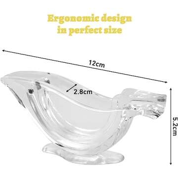 Manual Lemon Juicer, Acrylic Manual Lemon Slice Squeezer, Portable Transparent Fruit Juicer, Elegance Bird Shape, Hand Juicer for Orange Lemon Lime Pomegranate (2 Pack)