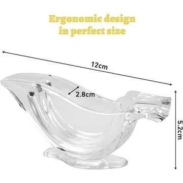Manual Lemon Juicer, Acrylic Manual Lemon Slice Squeezer, Portable Transparent Fruit Juicer, Elegance Bird Shape, Hand Juicer for Orange Lemon Lime Pomegranate (2 Pack)