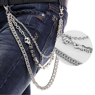 StillCool Trousers Wallet Key Chain Cross Pendant Pant Jean Gothic Rock Hip Hop Punk (Cross Pendant ...