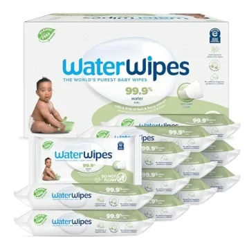 WaterWipes Plastic-Free Textured Clean, Toddler & Baby Wipes, 99.9% Water Based Wipes, Unscented & H...