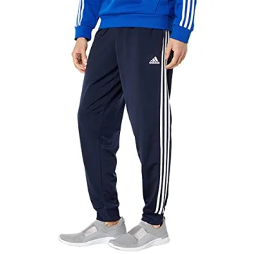 Adidas Men's Essentials Warm-Up Slim Tapered 3-Stripes Pants - Legend Ink/White XS