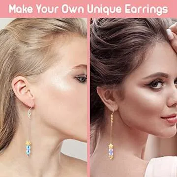 60 Pieces Head Pins for Jewelry Making Flower Beads Ball Pins 2.1 Inch with Clear Box for Jewelry Making Earring Bracelet DIY Accessories, Silver, 3 Colors(Modern Style)