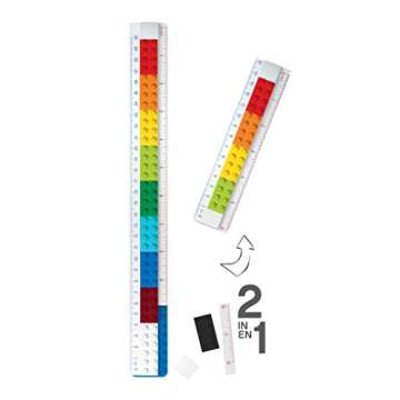 Lego Stationery Buildable Ruler with Minifigure (52558), Ages 6 and Up, 1 Ruler, Minifigure Colors May Vary