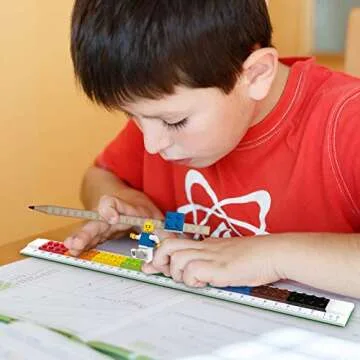 Lego Stationery Buildable Ruler with Minifigure (52558), Ages 6 and Up, 1 Ruler, Minifigure Colors May Vary