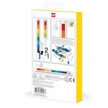 Lego Stationery Buildable Ruler with Minifigure (52558), Ages 6 and Up, 1 Ruler, Minifigure Colors May Vary