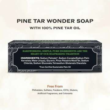 The Grandpa Soap Company Pine Tar Bar Soap - The Ultimate 3-in-1 Cleanser for Men, Dermatologist Tes...