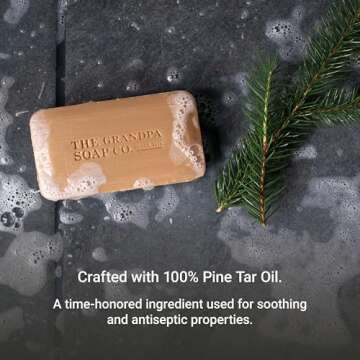 Pine Tar Bar Soap for Men - 3 in 1 Cleanser & Deodorizer