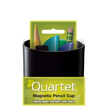 Quartet Magnetic Pen and Pencil Cup Holder, Black (48120-BK)