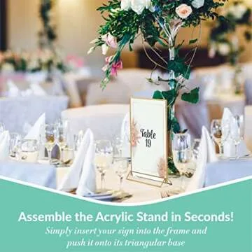 Elegant 6 Pack 4x6 Wedding Picture Frames with Gold Border