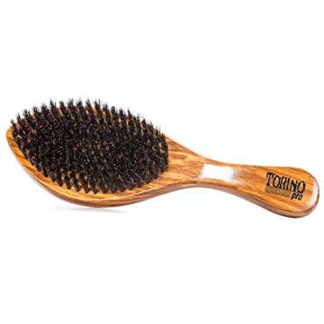 Torino Pro Wave Brush #630 By Brush King - Firm Medium Curve 360 Waves - Made with 100% boar bristles - Great pull