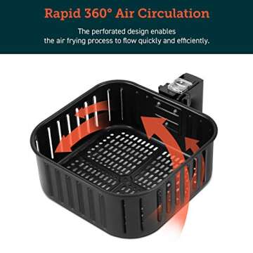 COSORI Air Fryer Accessories, Replacement 5.8QT Original Basket For COSORI CP358-AF, CS358-AF Air Fryers, Non-Stick, Dishwasher-Safe, CAF-P582B