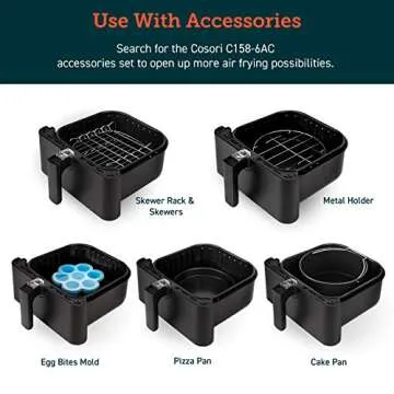 COSORI Air Fryer Accessories, Replacement 5.8QT Original Basket For COSORI CP358-AF, CS358-AF Air Fryers, Non-Stick, Dishwasher-Safe, CAF-P582B