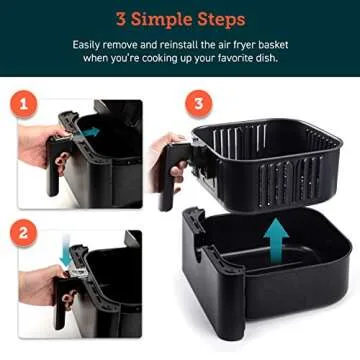 COSORI Air Fryer Accessories, Replacement 5.8QT Original Basket For COSORI CP358-AF, CS358-AF Air Fryers, Non-Stick, Dishwasher-Safe, CAF-P582B