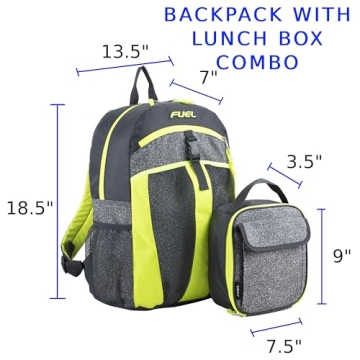 Stylish FUEL Lunch Backpack Set for Students and Teens