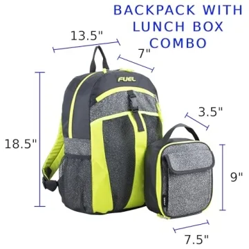 Stylish FUEL Lunch Backpack Set for Students and Teens