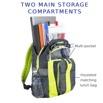 Stylish FUEL Lunch Backpack Set for Students and Teens
