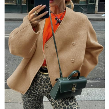 Cicy Bell Womens Cropped Wool Jacket for Stylish Fall Looks