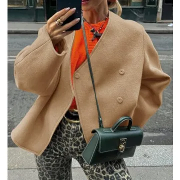 Cicy Bell Womens Cropped Wool Jacket for Stylish Fall Looks