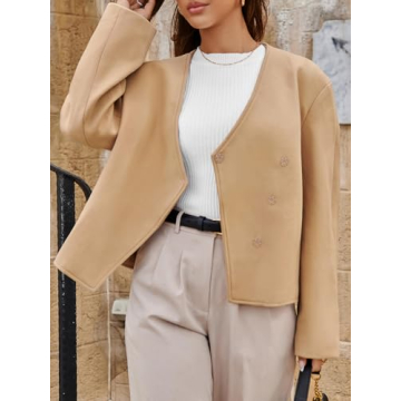 Cicy Bell Womens Cropped Wool Jacket for Stylish Fall Looks