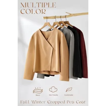 Cicy Bell Womens Cropped Wool Jacket for Stylish Fall Looks