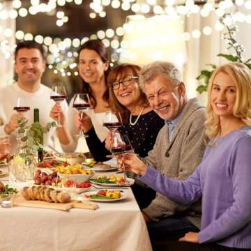 Swanfort Red Wine Glasses Set of 4, Long Stem Crystal Wine Glasses, Burgundy Wine Glass with Gift Box, 14.5 oz Large Wine Glasses With Stem for Wedding Anniversary Birthday Gifts