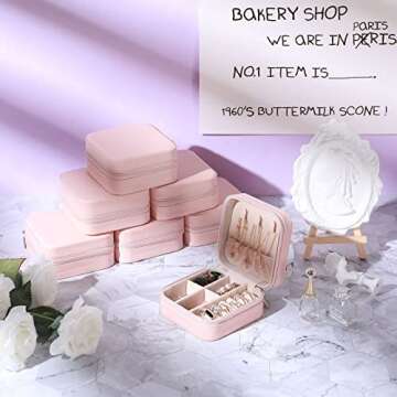 Canlierr Pink Mini Travel Jewelry Organizer for Women