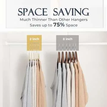HOUSE DAY Beige Velvet Hangers 60 Pack - Non Slip Design
