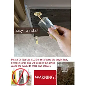 JEREVER Acrylic Furniture Legs Modern Clear Decor DIY