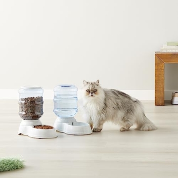 Automatic Pet Water Feeder Set 6-Pound 1-Gallon Gray