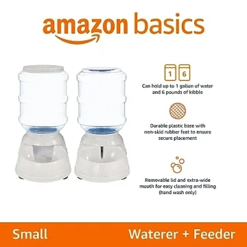 Automatic Pet Water Feeder Set 6-Pound 1-Gallon Gray