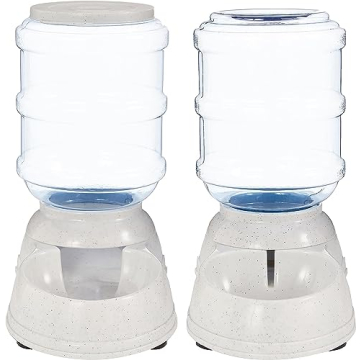 Automatic Pet Water Feeder Set 6-Pound 1-Gallon Gray