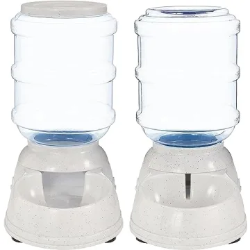 Automatic Pet Water Feeder Set 6-Pound 1-Gallon Gray