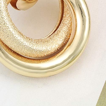 Stylish Round Double Circle Stud Earrings for Women