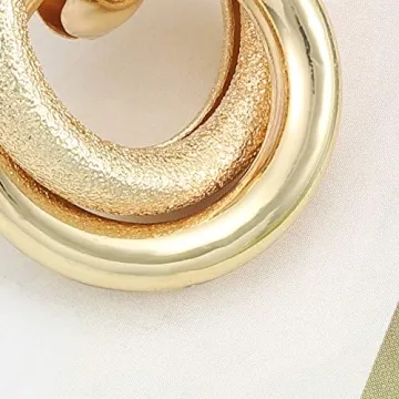 Stylish Round Double Circle Stud Earrings for Women