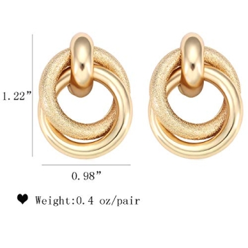 Stylish Round Double Circle Stud Earrings for Women