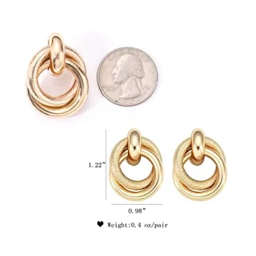 Stylish Round Double Circle Stud Earrings for Women