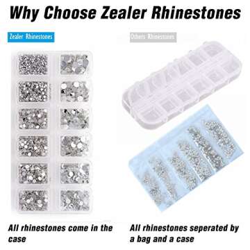 Zealer Clear Crystal Rhinestones 1800pcs Art Beads
