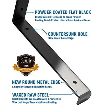 LEOPO Heavy Duty 12 Inch Shelf Bracket for Floating Shelves