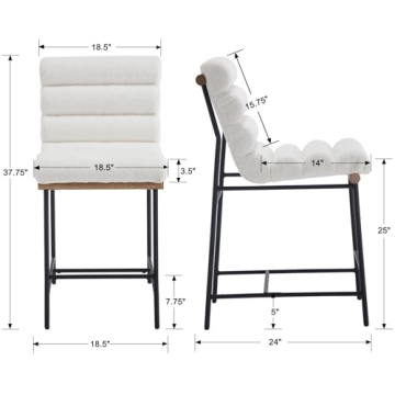 Modern Upholstered Counter Stools Set of 4 for Dining