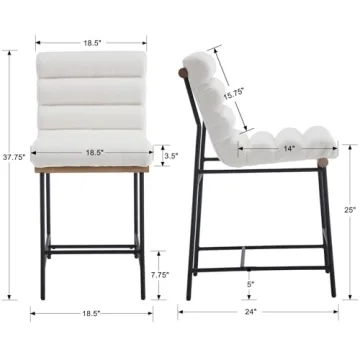 Modern Upholstered Counter Stools Set of 4 for Dining