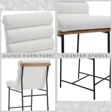 Modern Upholstered Counter Stools Set of 4 for Dining