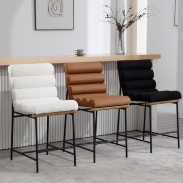 Modern Upholstered Counter Stools Set of 4 for Dining
