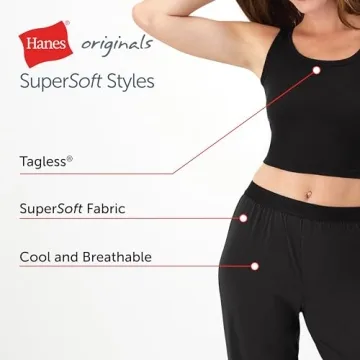 Hanes Women's Supersoft Crop Tank & Lounge Pants Set